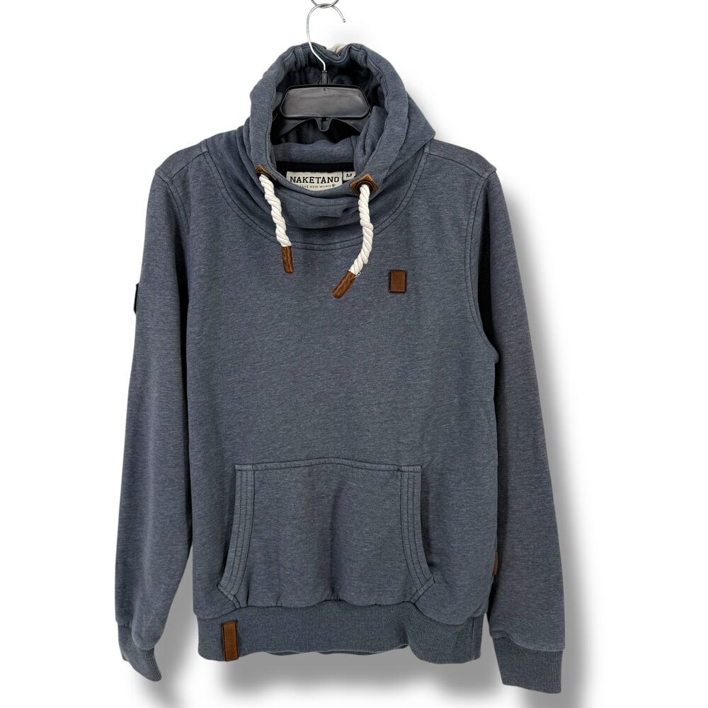 Naketano Nautical Rope Pullover Blue Hoodie Sweatshirt Mens Size Medium